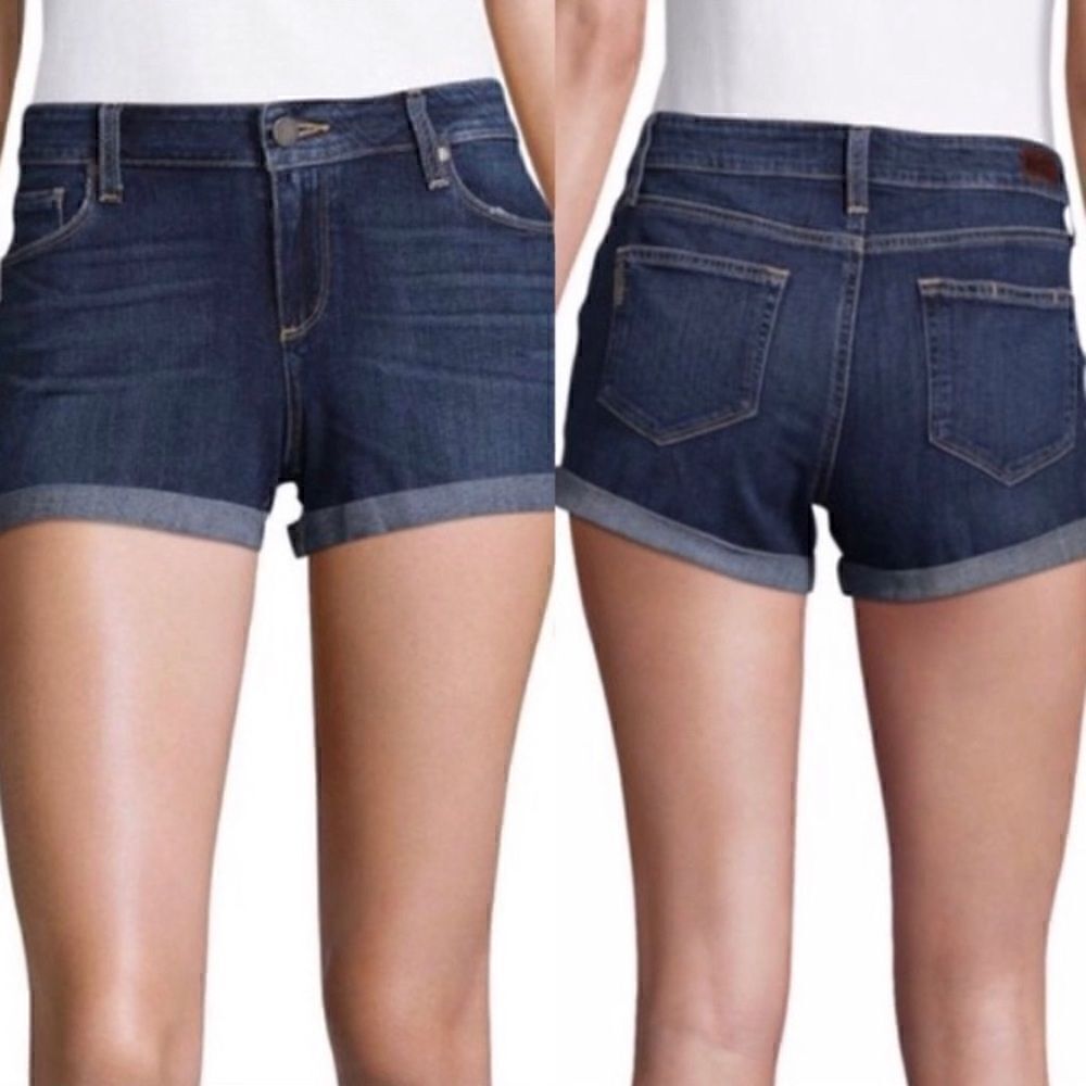 PAIGE Jimmy Jimmy Short Mid Rise Cuffed Denim Shorts in Remington Wash, Size 30 - Picture 4 of 16